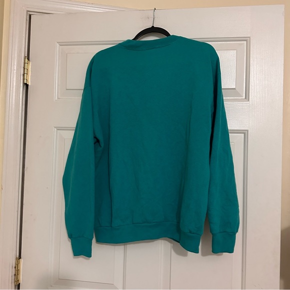 Vintage Mickey Unlimited Disney Teal Mickey Mouse Crewneck Sweatshirt Size L - Picture 4 of 7